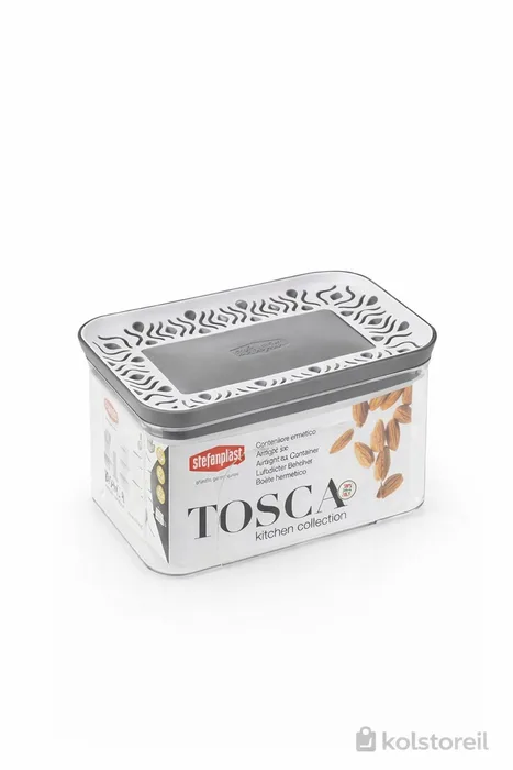 צנצנת אחסון מלבנית tosca 0.7 ליטר אפור