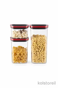 סט 3 קופסאות אחסון עם מנגנון אטימה