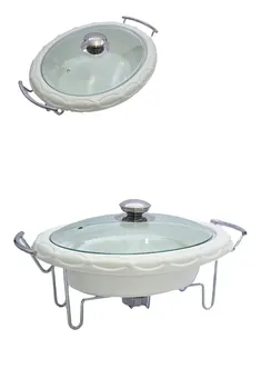 סיר הגשה אובלי עם סטנד חימום