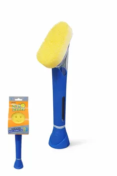 מברשת כלים עם דיספנסר לסבון וספוג ניקוי Dish Daddy כחול