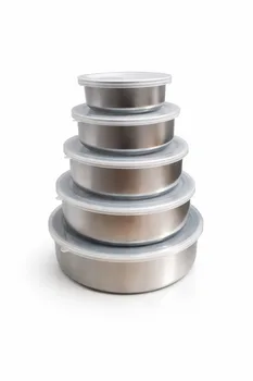 סט 5 קופסאות נירוסטה אחד בתןך השני