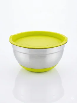 קערת ערבוב נירוסטה עם מכסה 22 ס"מ